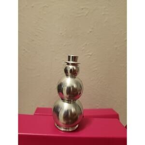 MCM Silver Metal Snowman Statue/Figurine‎ 4in • Seasonal Decor • Vintage